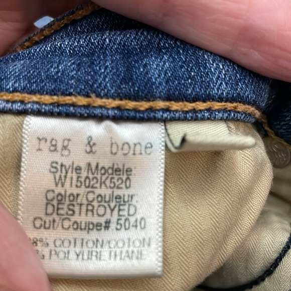 Rag & Bone Skinny Jeans in Color Destroyed Size 28 - Picture 9 of 11